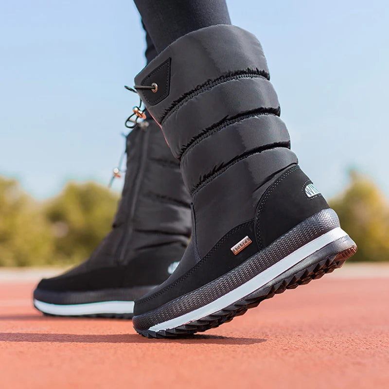 Women Snow Boots Platform Winter Boots Thick Plush Waterproof Non-Slip Boots Fashion Women Winter Shoes Warm Fur Botas Mujer