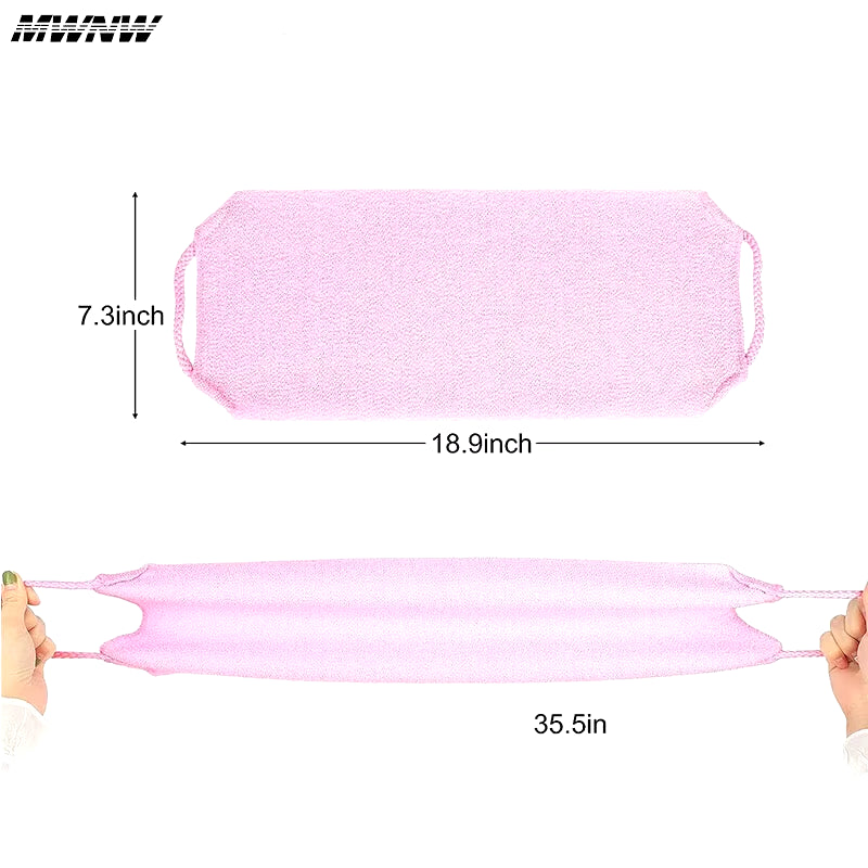 High Elasticity Frosted Long Shower Towel Shower Body Brush Bathing Massage Back Body Exfoliating Bathroom Wash Brush Bath Tools