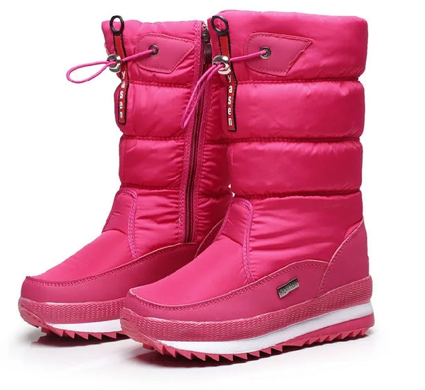 Women Snow Boots Platform Winter Boots Thick Plush Waterproof Non-Slip Boots Fashion Women Winter Shoes Warm Fur Botas Mujer