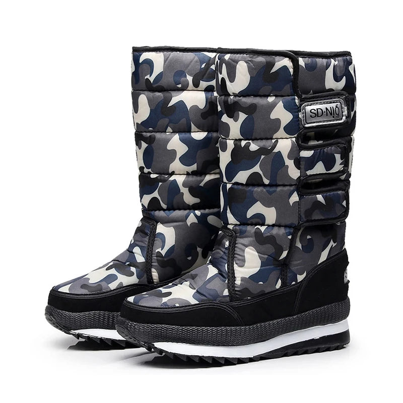 Women Snow Boots Platform Winter Boots Thick Plush Waterproof Non-Slip Boots Fashion Women Winter Shoes Warm Fur Botas Mujer