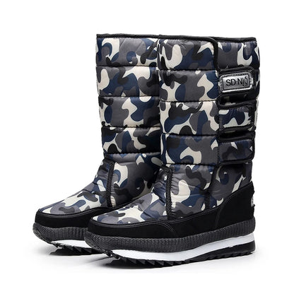Women Snow Boots Platform Winter Boots Thick Plush Waterproof Non-Slip Boots Fashion Women Winter Shoes Warm Fur Botas Mujer