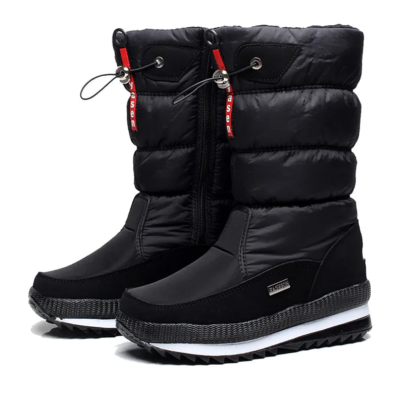 Women Snow Boots Platform Winter Boots Thick Plush Waterproof Non-Slip Boots Fashion Women Winter Shoes Warm Fur Botas Mujer