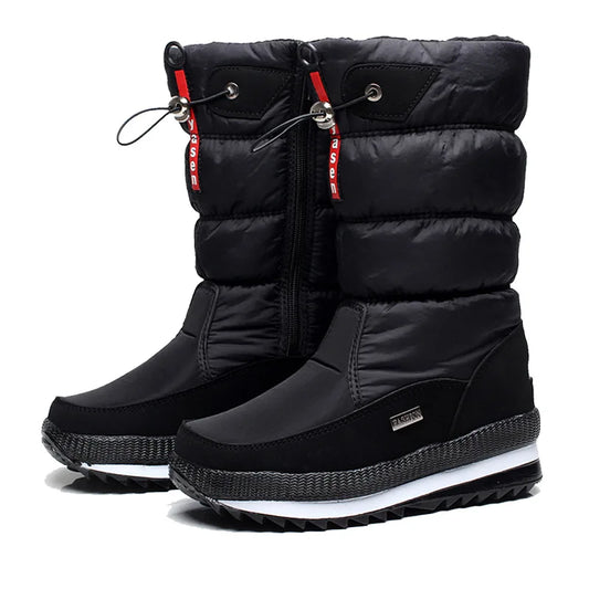 Women Snow Boots Platform Winter Boots Thick Plush Waterproof Non-Slip Boots Fashion Women Winter Shoes Warm Fur Botas Mujer