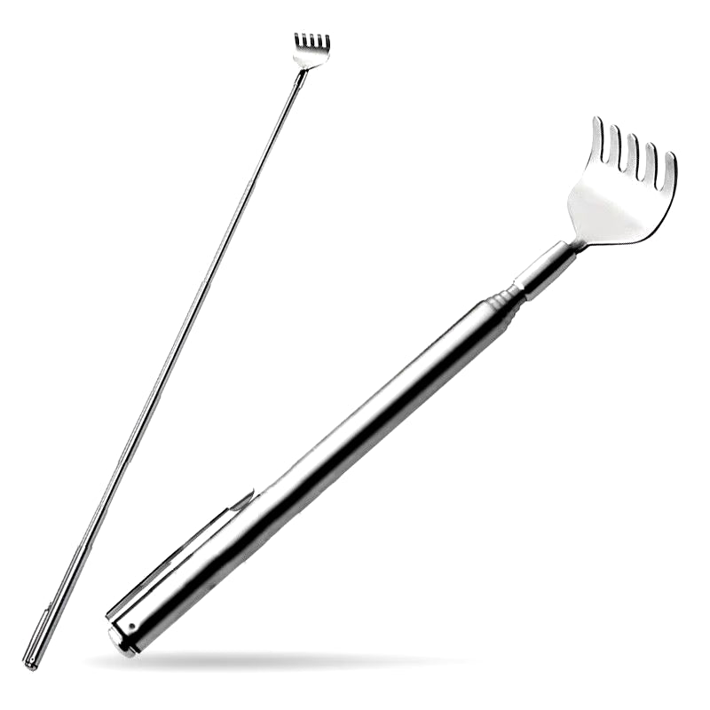 Practical Telescopic Pocket Scratching Massage Kit Stainless Steel Scratcher Handy Pen Clip Back Scratcher Relax Back Massager