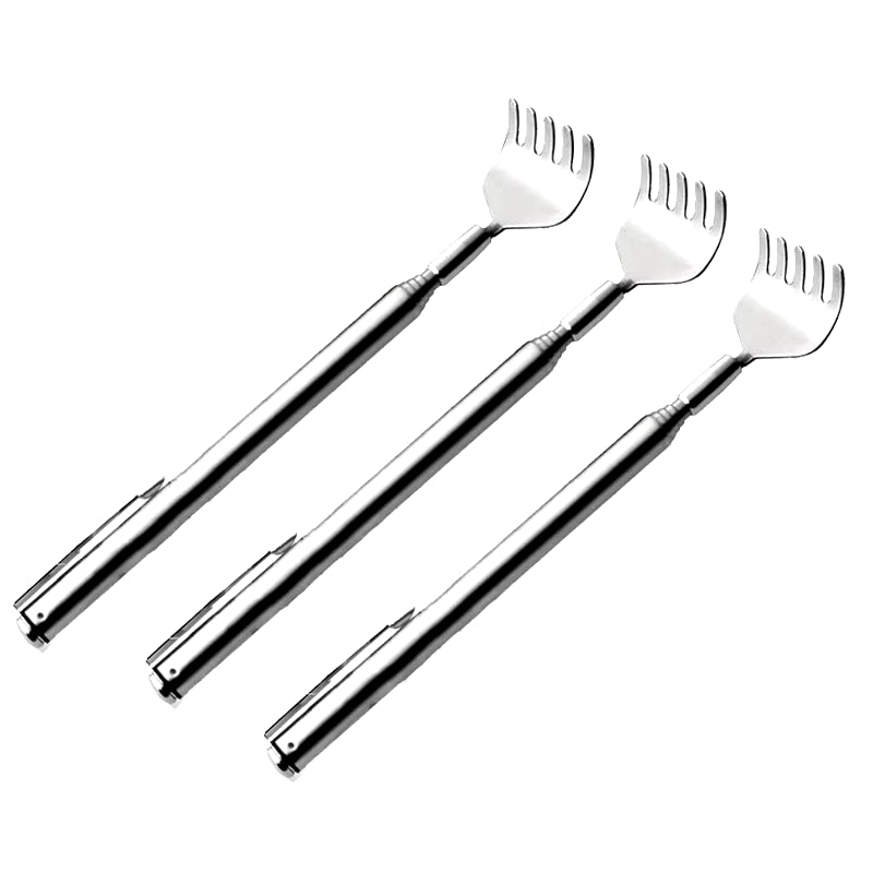 Practical Telescopic Pocket Scratching Massage Kit Stainless Steel Scratcher Handy Pen Clip Back Scratcher Relax Back Massager