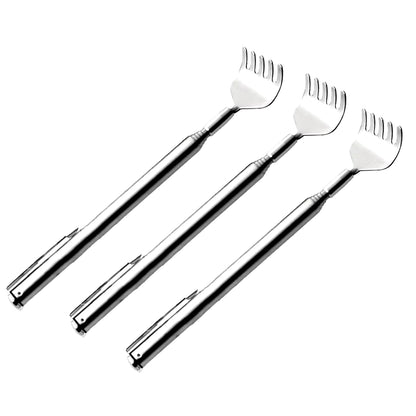 Practical Telescopic Pocket Scratching Massage Kit Stainless Steel Scratcher Handy Pen Clip Back Scratcher Relax Back Massager