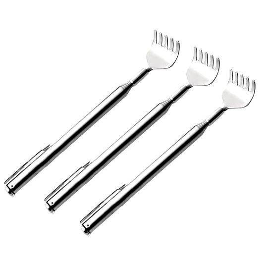 Practical Telescopic Pocket Scratching Massage Kit Stainless Steel Scratcher Handy Pen Clip Back Scratcher Relax Back Massager