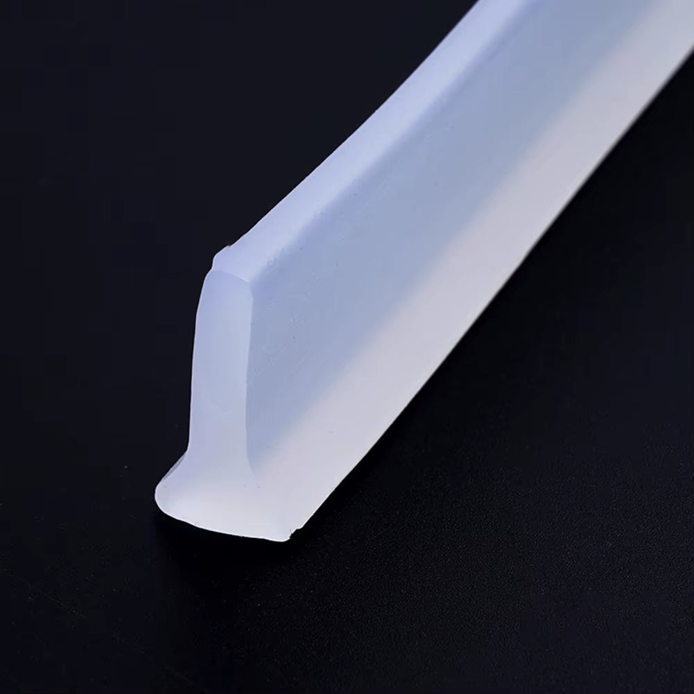 Rubber Silicone Shower Barrier Water Stopper Bathroom Waterproof Strip Water Retaining Strip Bendable Door Bottom Sealing Strip